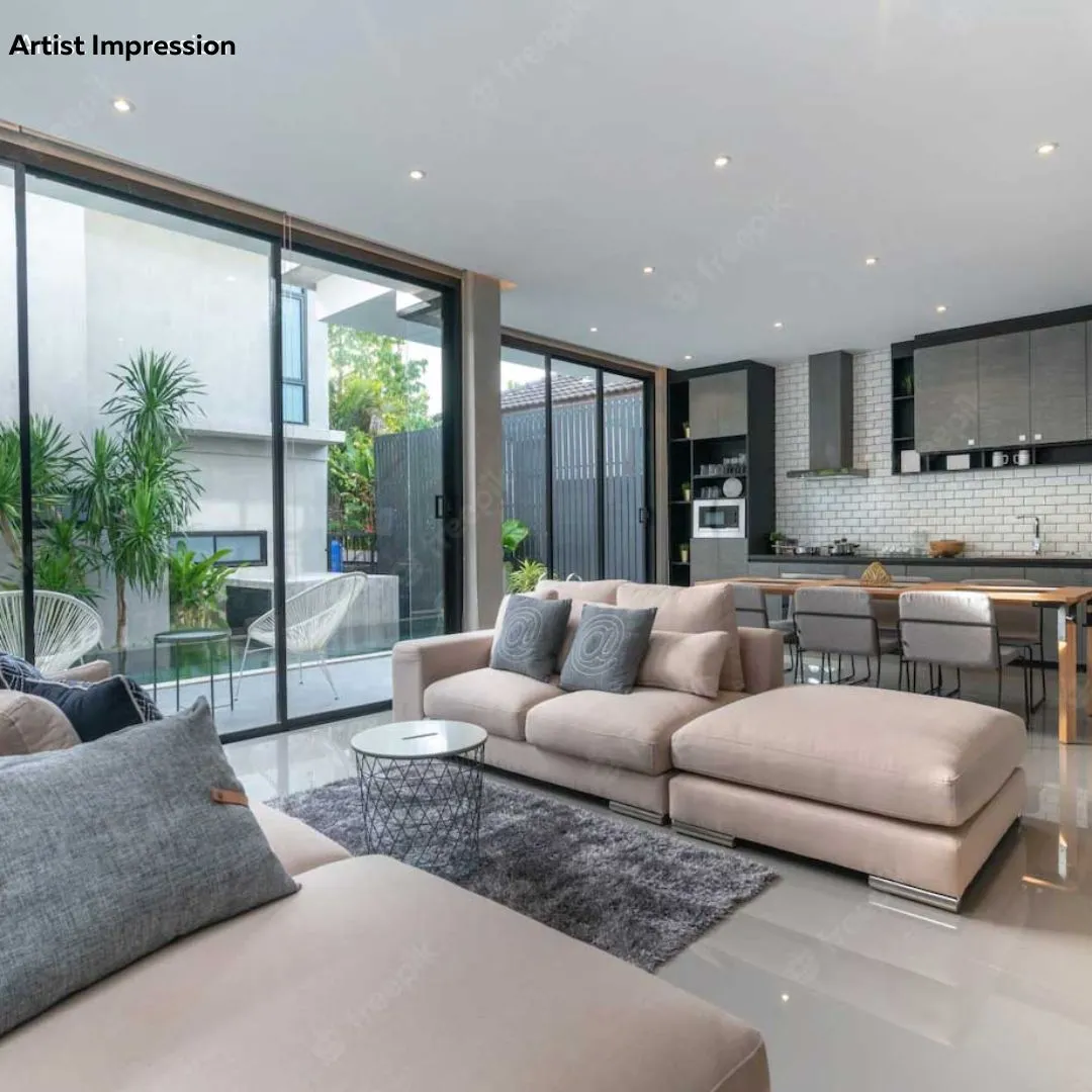 Modern living room with TV unit
